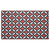 Ikat Pattern - Donkerrood, zwart en wit Stof (Fat Quarter)