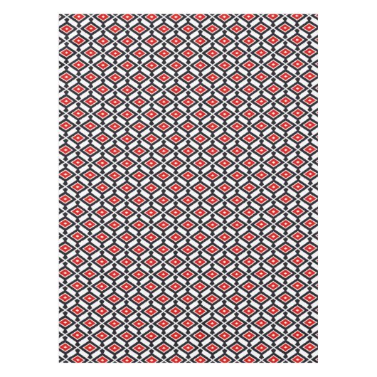 Ikat Pattern - Donkerrood, zwart en wit Tafelkleed (Voorkant)