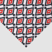 Ikat Pattern - Donkerrood, zwart en wit Tissuepapier (Detail)