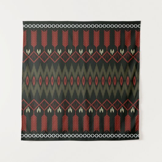 ikat Pattern. Geometrische naadloze versiering. Et Wandkleed (Voorkant)