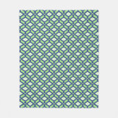 Ikat Pattern - Green, Indigo Blue en White Fleece Deken (Voorkant)