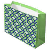 Ikat Pattern - Green, Indigo Blue en White Groot Cadeauzakje (Achterkant Gekanteld)