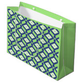 Ikat Pattern - Green, Indigo Blue en White Groot Cadeauzakje (Voorkant Gekanteld)