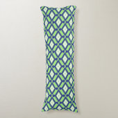 Ikat Pattern - Green, Indigo Blue en White Lichaamskussen (Voorkant Verticaal)