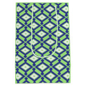 Ikat Pattern - Green, Indigo Blue en White Medium Cadeauzakje (Achterkant)