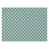 Ikat Pattern - Green, Indigo Blue en White Tafelkleed (Voorkant (Horizontaal))