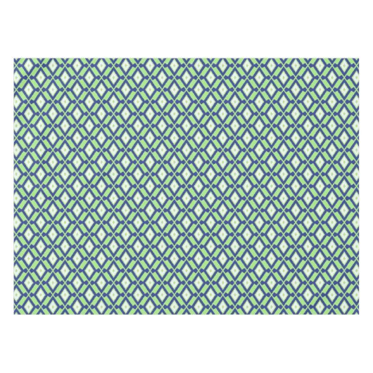 Ikat Pattern - Green, Indigo Blue en White Tafelkleed (Voorkant (Horizontaal))