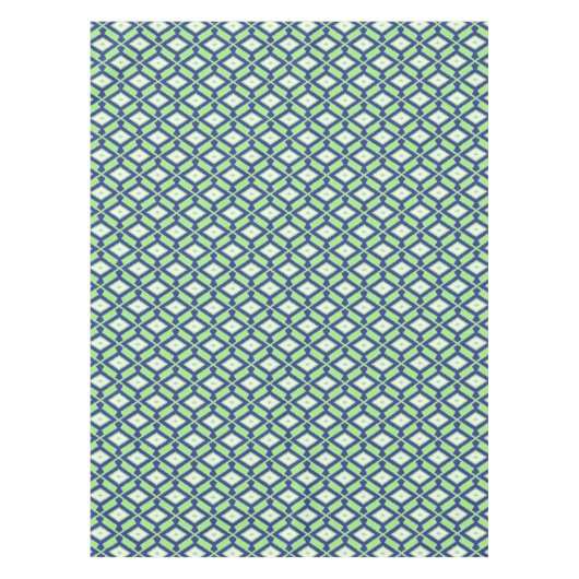 Ikat Pattern - Green, Indigo Blue en White Tafelkleed (Voorkant)