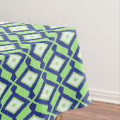 Ikat Pattern - Green, Indigo Blue en White Tafelkleed (Voorbeeld)