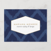 Ikat Pattern in Blue Designer Briefkaart (Voorkant)