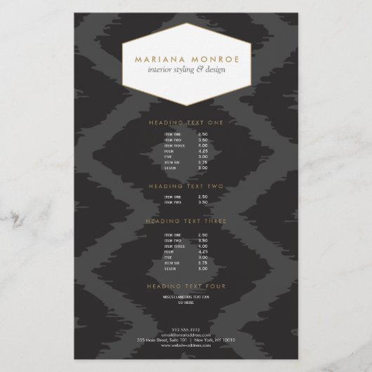 Ikat Pattern in Dark Grey Designer Flyer (Voorkant)