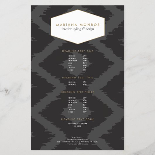 Ikat Pattern in Dark Grey Designer Flyer (Voorkant)