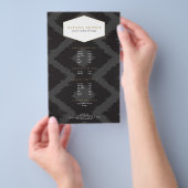 Ikat Pattern in Dark Grey Designer Flyer (Hand)