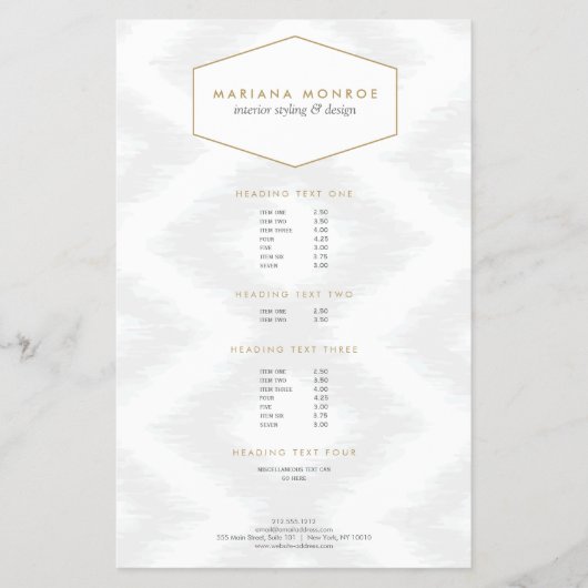 Ikat Pattern in Grey Designer Flyer (Voorkant)