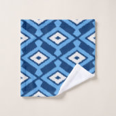 Ikat Pattern, Indigo and Denim Blue Bad Handdoek (Wasdoekje)