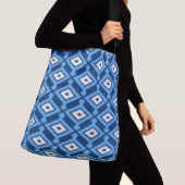 Ikat Pattern, Indigo and Denim Blue Crossbody Bag Tas (Dichtbij)