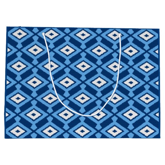Ikat Pattern, Indigo and Denim Blue Groot Cadeauzakje (Achterkant)