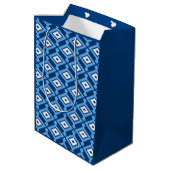 Ikat Pattern - Indigo and Denim Blue Medium Cadeauzakje (Achterkant Gekanteld)