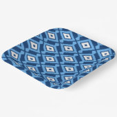 Ikat Pattern - Indigo and Denim Blue Papieren Bordje (Gebogen)