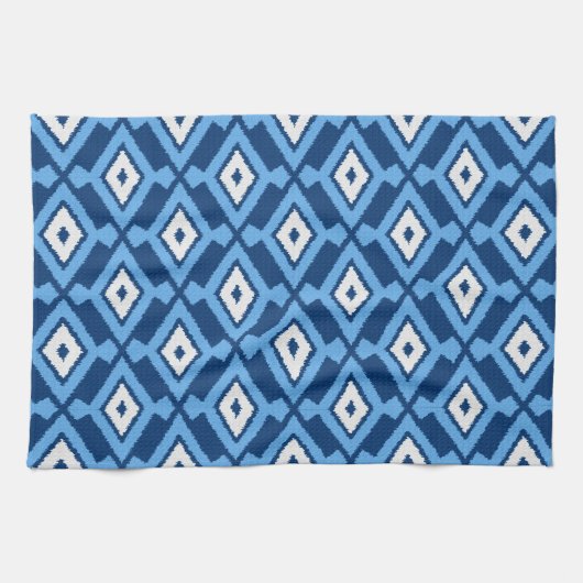 Ikat Pattern, Indigo and Denim Blue Theedoek (Horizontaal)