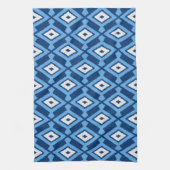 Ikat Pattern, Indigo and Denim Blue Theedoek (Verticaal)