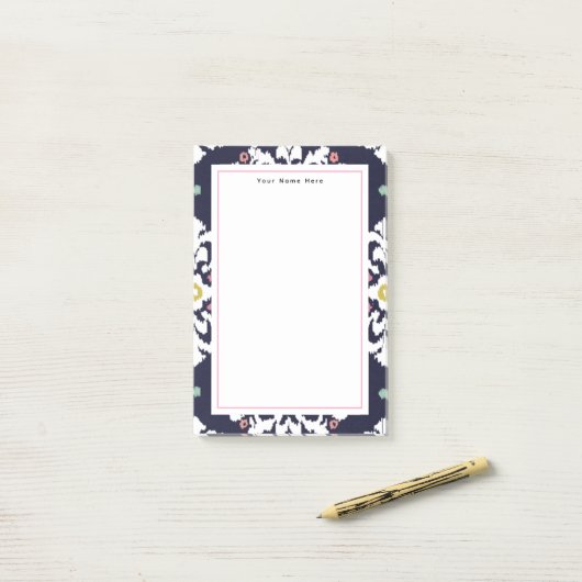 Ikat Pattern Post-it® Notes (Op bureau)