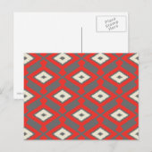 Ikat Pattern - Red, Grey and Beige Briefkaart (Voorkant / Achterkant)