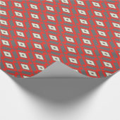 Ikat Pattern - Red, Grey and Beige Cadeaupapier (Hoek)
