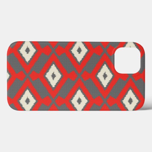 Ikat Pattern - Red, Grey and Beige Case-Mate iPhone Case (Achterkant (horizontaal))