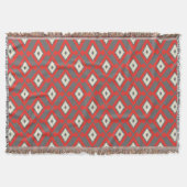 Ikat Pattern - Red, Grey and Beige Deken (Voorkant)