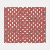 Ikat Pattern - Red, Grey and Beige Fleece Deken (Voorkant (Horizontaal))