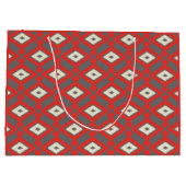 Ikat Pattern - Red, Grey and Beige Large Cadeautasje (Achterkant)