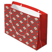 Ikat Pattern - Red, Grey and Beige Large Cadeautasje (Achterkant Gekanteld)
