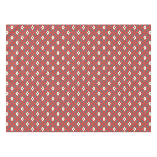 Ikat Pattern - Red, Grey and Beige Tafelkleed (Voorkant (Horizontaal))
