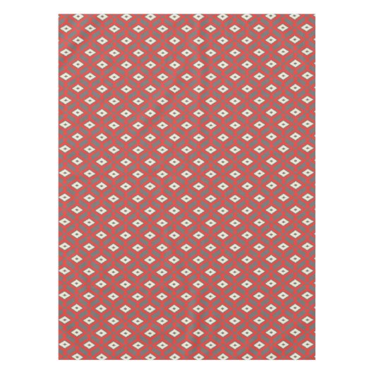 Ikat Pattern - Red, Grey and Beige Tafelkleed (Voorkant)
