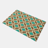 Ikat Pattern, Turquoise, Taupe en Beige Deurmat (Schuin)