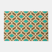 Ikat Pattern, Turquoise, Taupe en Beige Deurmat (Voorkant)