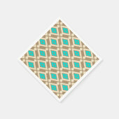 Ikat Pattern - Turquoise, Taupe en Beige Servetten (Hoek)