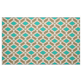 Ikat Pattern - Turquoise, Taupe en Beige Stof (Fat Quarter)