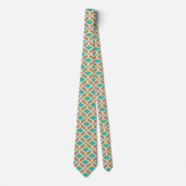 Ikat Pattern - Turquoise, Taupe en Beige Stropdas (Voorkant)