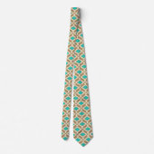 Ikat Pattern - Turquoise, Taupe en Beige Stropdas (Achterkant)
