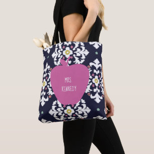 Ikat Pink Apple-leraar Tote Bag