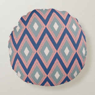 Ikat-reeks geometrisch rond kussen