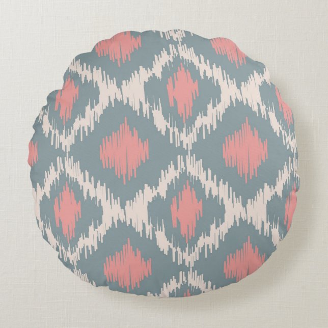 Ikat-reeks Rond Kussen (Voorkant)