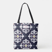Ikat + Roze Apple-leraar Tote Bag (Achterkant)