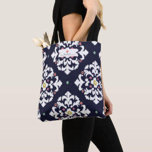 Ikat + Roze Apple-leraar Tote Bag