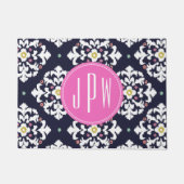 Ikat + Roze monogram Doormat Deurmat (Voorkant)
