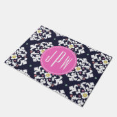 Ikat + Roze monogram Doormat Deurmat (Schuin)