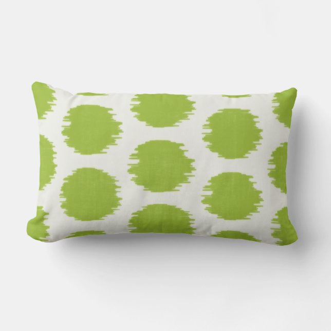 Ikat Scratch Dot, Celery Lumbar Kussen (Voorkant)