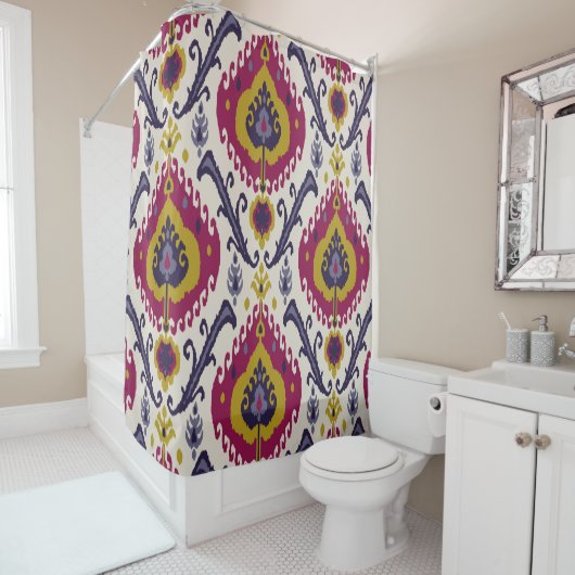 Ikat seamless pattern background Traditional patte Douchegordijn (In situ)